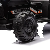 24V Remote Ride-On Tractor with Trailer, 3-Speed Adjustable, Battery Powered Electric Toy with USB, MP3, Bluetooth, LED Lights, for Kids, Black(m-11)