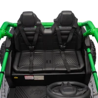 24V 2-Seater Kids Ride On UTV with 400W High Power, Bluetooth, LED Lights, Parent Control Ride on Toy with Rear Storage for Kids Aged 3+, Green(m-5)