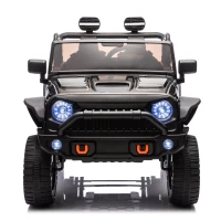 24V Parent Control 2-Seater Kids Ride On Truck with 200W Motors, Ride on Toys with LED Lights, MP3, Bluetooth, for Kids Aged 3+, Black(m-1)