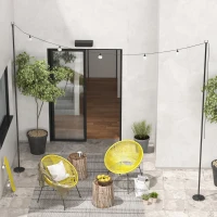 Outsunny 2 Pack of 10' String Light Poles, Steel Hanging Lighting Stand for Patio, Backyard, Deck, Wedding, Party, Black(m-8)