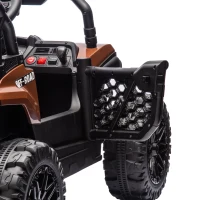 24V Kids Ride On UTV with Adjustable Speed, Bluetooth, Multimedia Player, and Rear Storage, Electric Toy with Parent Control, for Ages 3+, Brown(m-12)