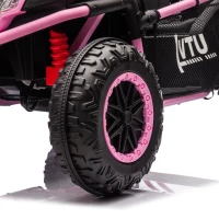 24V 2-Seater Kids Ride On UTV with Rear Storage, LED Lights, Bluetooth, MP3, Ride on Toys with Parent Control, 400W Power, for Ages 3+, Pink(m-6)