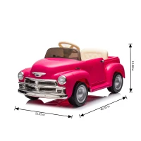 12V Vintage Kids Ride On Truck Car with Parental Control, Licensed Chevrolet 3100 Pickup with 3-Speed, LED Lights, Bluetooth, for Ages 3+, Pink(m-3)