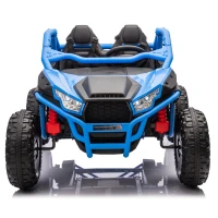 24V 2-Seater Kids Ride On UTV with 400W High Power, Bluetooth, LED Lights, Parent Control Ride on Toy with Rear Storage for Kids Aged 3+, Blue(m-1)