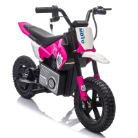 24V Kids Ride On Electric Motocross Motorcycle with High Speed Hub Motor, Adjustable Speed, Rear Wheel Shock Absorber, for Ages 5-15, Pink(m-2)