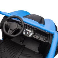 24V 2-Seater Kids Ride On UTV with 400W High Power, Bluetooth, LED Lights, Parent Control Ride on Toy with Rear Storage for Kids Aged 3+, Blue(m-4)
