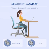 Vinsetto Office Chair, Small Computer Desk Chair with Mesh Back, Swivel Castors, Arm, Light Blue(m-4)