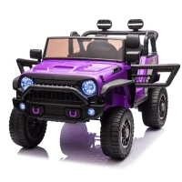 24V 2-Seater Kids Ride On Truck with Parent Control, 200W Dual Motors, Ride on Toys with LED Lights, MP3, Bluetooth, for Kids Aged 3+, Purple(m-12)