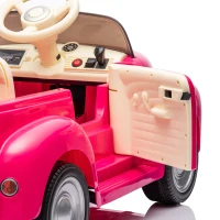 12V Vintage Kids Ride On Truck Car with Parental Control, Licensed Chevrolet 3100 Pickup with 3-Speed, LED Lights, Bluetooth, for Ages 3+, Pink(m-12)