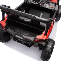 24V 2-Seater Kids Ride On UTV with Anti-Collision Bar, Slow Start, Ride on Toys with Remote Control, Storage Space, Music, for Ages 3+, Red(m-7)