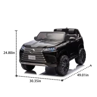 24V Licensed Lexus LX600 2-Seater Kids Ride On Car with Parent Control, Bluetooth, MP3, and Speeds 1.86-3.11 MPH, for Ages 3-7, Black(m-3)