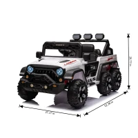 24V Ride On Pickup Truck with Remote Control and Bluetooth Music, Ride-On Toy with Spacious Rear Storage, for Kids Aged 3-8, White(m-3)