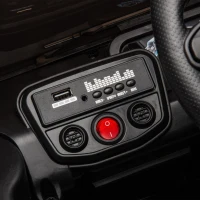 24V Battery Powered 4WD Ride On Car with Remote Control, Music and Lights, Five-Point Safety Belt, and Rocking Chair Mode, for Kids, Black(m-7)