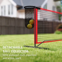Soozier Portable Pickleball Net Set with 22FT Regulation Size Net, Ball Collector, Court Marking Kit, Balls, Carrying Bag(m-5)