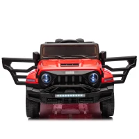 24V Battery Powered Ride On Car with Remote Control and Five-Point Safety Belt, Toy Car with Music, Lights, Rocking Chair Mode, for Kids, Red(m-16)