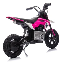 24V Kids Ride On Electric Motocross Motorcycle with High Speed Hub Motor, Adjustable Speed, Rear Wheel Shock Absorber, for Ages 5-15, Pink(m-13)