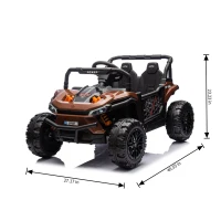 24V Kids Ride On UTV with Adjustable Speed, Bluetooth, Multimedia Player, and Rear Storage, Electric Toy with Parent Control, for Ages 3+, Brown(m-3)