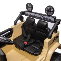 12V 3-Speed Licensed Toyota FJ Cruiser Kids Ride-On Car with Parent Remote Control, Electric Vehicles Toy with Safety Belt, for Aged 3-8, Beige(m-8)