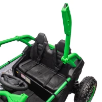 24V 2-Seater Kids Ride On UTV with 400W High Power, Bluetooth, LED Lights, Parent Control Ride on Toy with Rear Storage for Kids Aged 3+, Green(m-6)