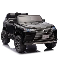 24V Licensed Lexus LX600 2-Seater Kids Ride On Car with Parent Control, Bluetooth, MP3, and Speeds 1.86-3.11 MPH, for Ages 3-7, Black(m-2)