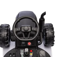 24V Remote Ride-On Tractor with Trailer, 3-Speed Adjustable, Battery Powered Electric Toy with USB, MP3, Bluetooth, LED Lights, for Kids, Black(m-4)