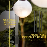 Outsunny 4 Pack of 10' String Light Poles, Steel Hanging Lighting Stand for Patio, Backyard, Deck, Wedding, Party, Black(m-6)