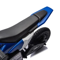 24V Kids Ride On Electric Motocross Motorcycle with High Speed Hub Motor, Adjustable Speed, Rear Wheel Shock Absorber, for Ages 5-15, Blue(m-7)