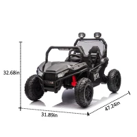 24V 400W Power 2-Seater Kids Ride On UTV with Parent Control, Ride on Toys with Bluetooth, MP3, and Rear Storage, for Ages 3+, Black(m-3)