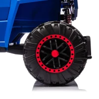 24V 2-Seater Kids Ride On Electric Car with Parent Control, Police Car Design Ride on Toys with Bluetooth, MP3, USB/TF, LED Lights, Blue+Red(m-11)