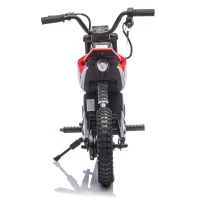 24V Kids Ride On Motorcycle with Rear Wheel Shock Absorber, 200W Powered Electric Dirt Bike with Adjustable Speed, for Ages 5-15, Red(m-15)