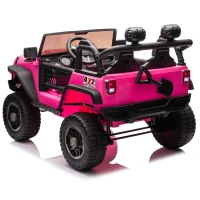 24V 200W Motors 2-Seater Kids Ride On Truck with Remote Control, Ride on Toys with Bluetooth, and Seat Belts, Suitable for Kids Aged 3+, Pink(m-14)