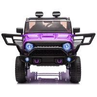 24V 2-Seater Kids Ride On Truck with Parent Control, 200W Dual Motors, Ride on Toys with LED Lights, MP3, Bluetooth, for Kids Aged 3+, Purple(m-1)
