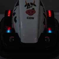 12V Kids Ride On Bumper Car with 360° Rotation, Sound Effects, LED Lights, and Customizable Stickers for Ages 3-5, 30" L x 21" W x 19" H, White(m-4)