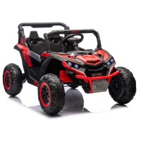 24V 2-Seater Kids Ride On UTV with Anti-Collision Bar, Slow Start, Ride on Toys with Remote Control, Storage Space, Music, for Ages 3+, Red(m-2)