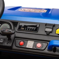 24V Remote Kids Ride On UTV with 2-Seater and Automatic Tipping Bucket, Ride On Dump Truck with Slow Start, LED Lights, for Ages 3-8, Blue(m-6)