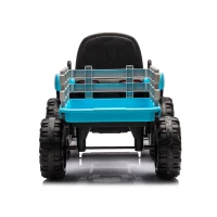 12V Battery Powered Ride-On Tractor with Trailer, Electric Toy with Remote Control, 3-Speed Adjustable, 2-Point Safety Belt, and Bluetooth, Blue(m-13)
