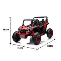 24V 2-Seater Kids Ride On UTV with Anti-Collision Bar, Slow Start, Ride on Toys with Remote Control, Storage Space, Music, for Ages 3+, Red(m-3)