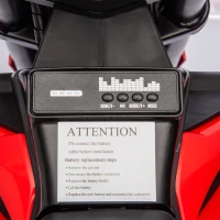 24V Kids Ride On Motorcycle with Rear Wheel Shock Absorber, 200W Powered Electric Dirt Bike with Adjustable Speed, for Ages 5-15, Red(m-5)