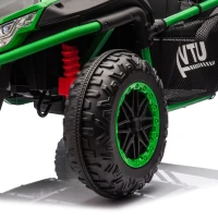 24V 2-Seater Kids Ride On UTV with 400W High Power, Bluetooth, LED Lights, Parent Control Ride on Toy with Rear Storage for Kids Aged 3+, Green(m-11)