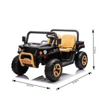 24V Remote Kids Ride On UTV with 2-Seater and Automatic Tipping Bucket, Ride On Dump Truck with Slow Start, LED Lights, for Ages 3-8, Black(m-3)