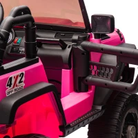 24V 200W Motors 2-Seater Kids Ride On Truck with Remote Control, Ride on Toys with Bluetooth, and Seat Belts, Suitable for Kids Aged 3+, Pink(m-9)