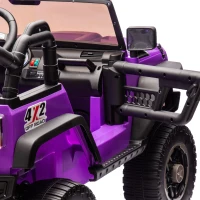 24V 2-Seater Kids Ride On Truck with Parent Control, 200W Dual Motors, Ride on Toys with LED Lights, MP3, Bluetooth, for Kids Aged 3+, Purple(m-5)
