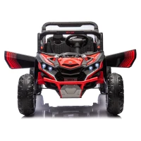 24V 2-Seater Kids Ride On UTV with Anti-Collision Bar, Slow Start, Ride on Toys with Remote Control, Storage Space, Music, for Ages 3+, Red(m-12)