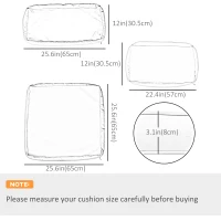 Outsunny Outdoor 14pc Patio Rattan Sofa Set Cushion Polyester Cover Replacement Set - No Cushion Included Light Green(m-3)