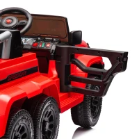 24V Battery Powered Ride On Car with Remote Control and Five-Point Safety Belt, Toy Car with Music, Lights, Rocking Chair Mode, for Kids, Red(m-10)