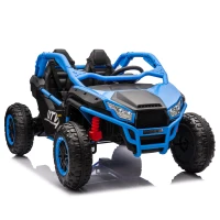24V 2-Seater Kids Ride On UTV with 400W High Power, Bluetooth, LED Lights, Parent Control Ride on Toy with Rear Storage for Kids Aged 3+, Blue(m-2)