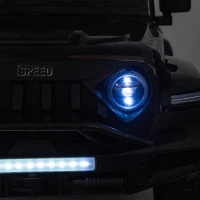 24V Battery Powered 4WD Ride On Car with Remote Control, Music and Lights, Five-Point Safety Belt, and Rocking Chair Mode, for Kids, Black(m-16)