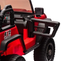 24V Parent Control 2-Seater Kids Ride On Truck with 200W Dual Motors, Ride on Toys with LED Lights, MP3, Bluetooth, for Kids Aged 3+, Red(m-5)