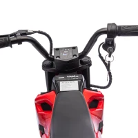 24V Kids Ride On Motorcycle with Rear Wheel Shock Absorber, 200W Powered Electric Dirt Bike with Adjustable Speed, for Ages 5-15, Red(m-4)