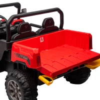 24V 2-Seater Ride On Truck with Remote Control, Electric UTV with Dump Bed and Shovel, Non-Slip Tires, for Kids Ages 3-8, Red(m-10)